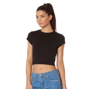 Emma & Sam crop cap sleeve fitted tee - Size XS